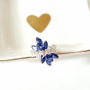 Sz 5 New Vanessa Mooney Silver CZ Sapphire Ring